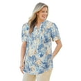 thumbnail image 1 of Woman Within Plus Size Pintucked Half-Button Tunic, 1 of 5