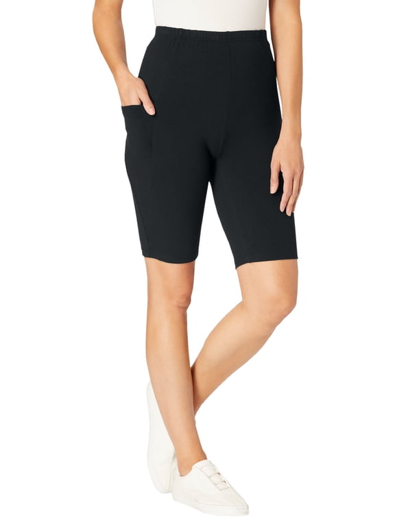Plus Size Stretch Cotton Pocket Bike Short