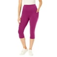 thumbnail image 1 of Woman Within Plus Size Stretch-Cotton Knit Pull-On Pocket Capri Leggings, 1 of 6