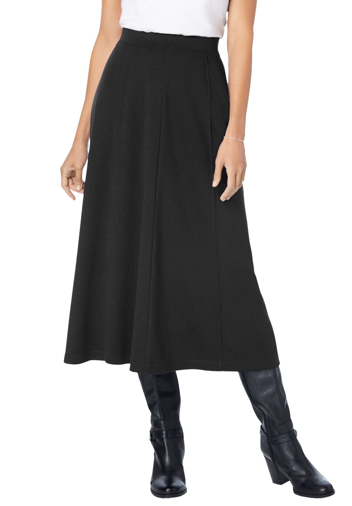 Woman Within Women's Plus Size Ponte Knit A-Line Skirt - Walmart.com