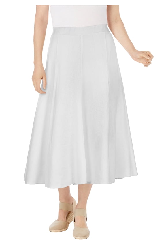 Plus Size Petite Linen-Blend Skirt