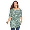 thumbnail image 1 of Woman Within Plus Size Printed Perfect Square-Neck Tee, 1 of 3