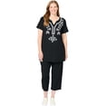 thumbnail image 1 of Woman Within Plus Size Printed Tunic And Capri Set, 1 of 4