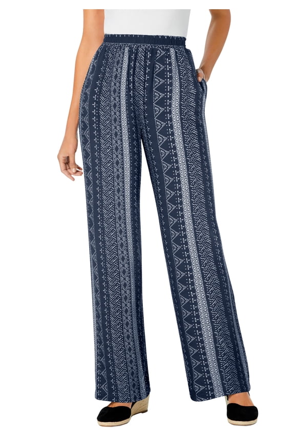 Plus Size Pull-On Elastic Waist Soft Pants