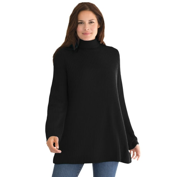 Woman Within Plus Size Pullover Shaker Swing Sweater