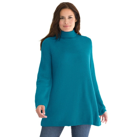 Woman Within Plus Size Pullover Shaker Swing Sweater