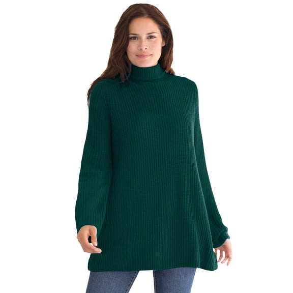 Woman Within Plus Size Pullover Shaker Swing Sweater
