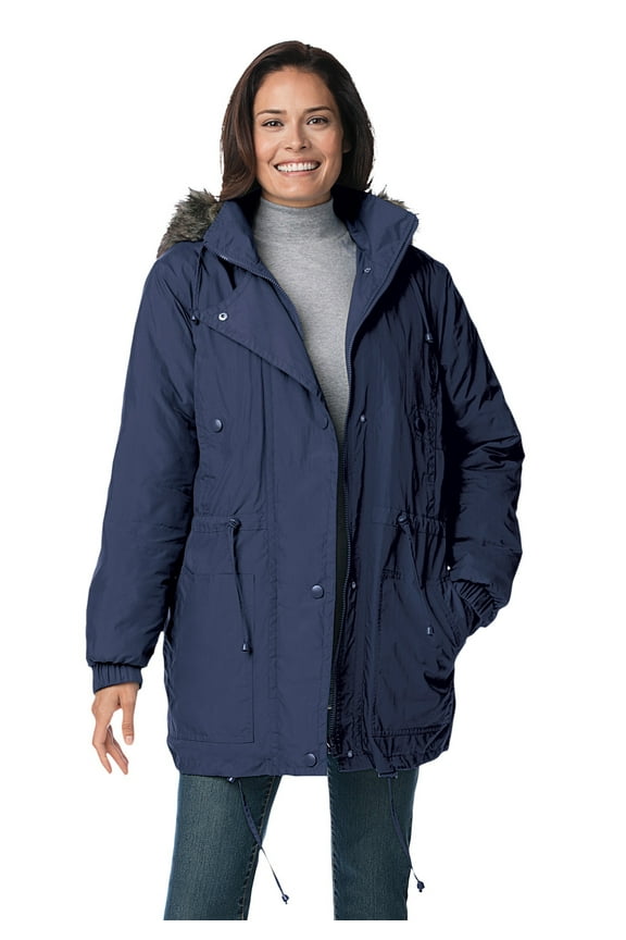 Plus Size Quilt-Lined Taslon Anorak
