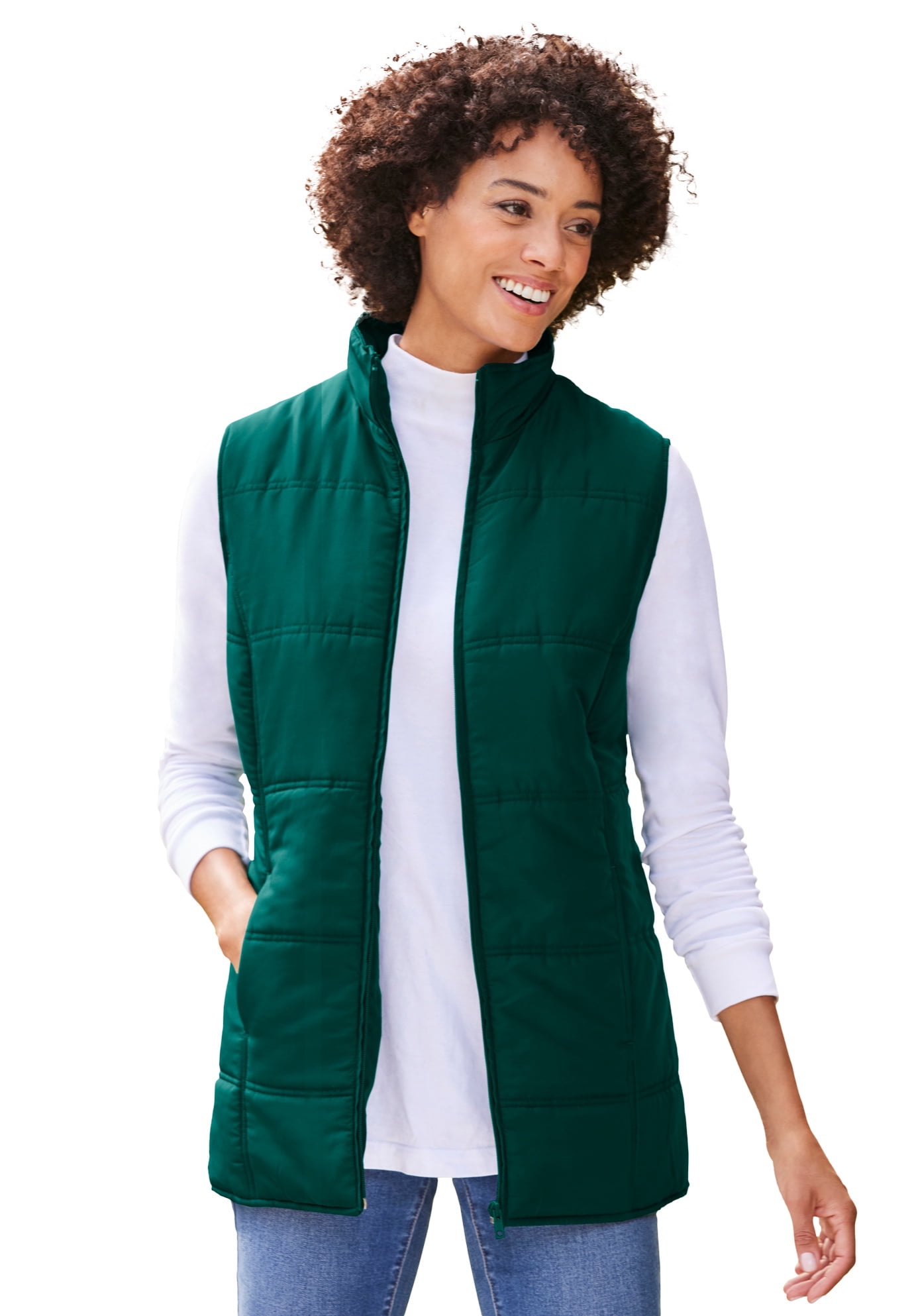 Woman Within Women's Plus Size Quilted Vest Vest