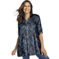 thumbnail image 1 of Woman Within Plus Size Rayon Pintucked Effortless Tunic Blouse, 1 of 6