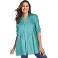 thumbnail image 1 of Woman Within Plus Size Rayon Pintucked Effortless Tunic Blouse, 1 of 5