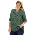thumbnail image 1 of Woman Within Plus Size Rayon Three-Quarter Sleeve Effortless Tab-Front Blouse, 1 of 6