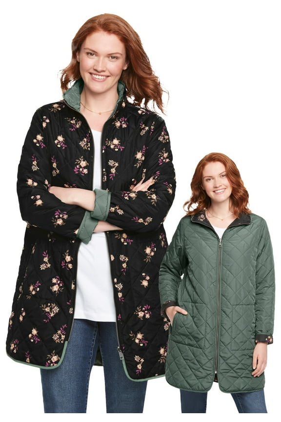 Plus Size Reversible Quilted Barn Jacket