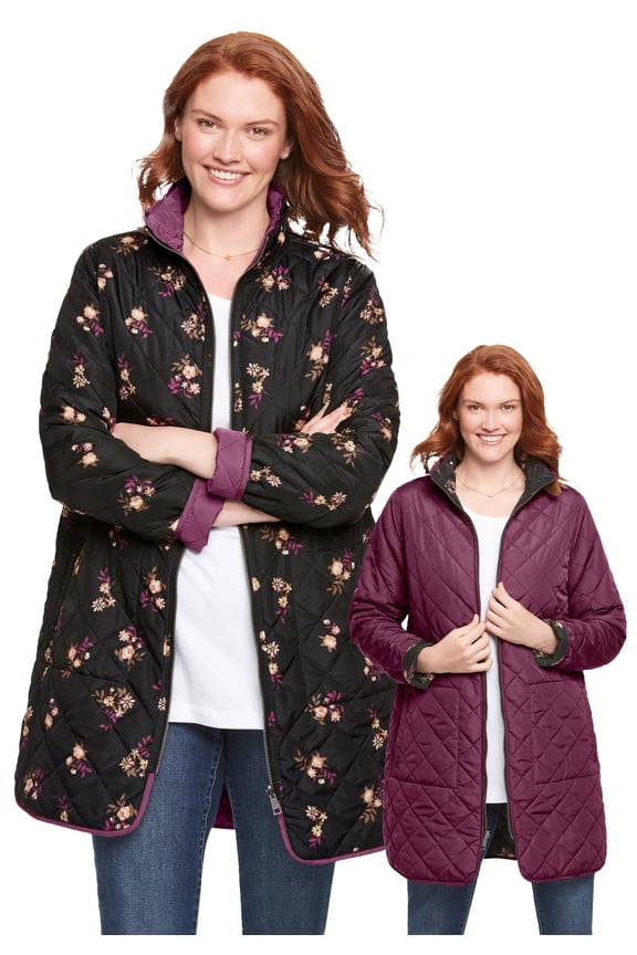 Plus Size Reversible Quilted Barn Jacket