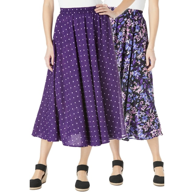 Woman Within Women's Plus Size Reversible Skirt Skirt