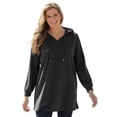 thumbnail image 1 of Woman Within Plus Size Rib-Knit Sherpa Hoodie Sweatshirt, 1 of 4