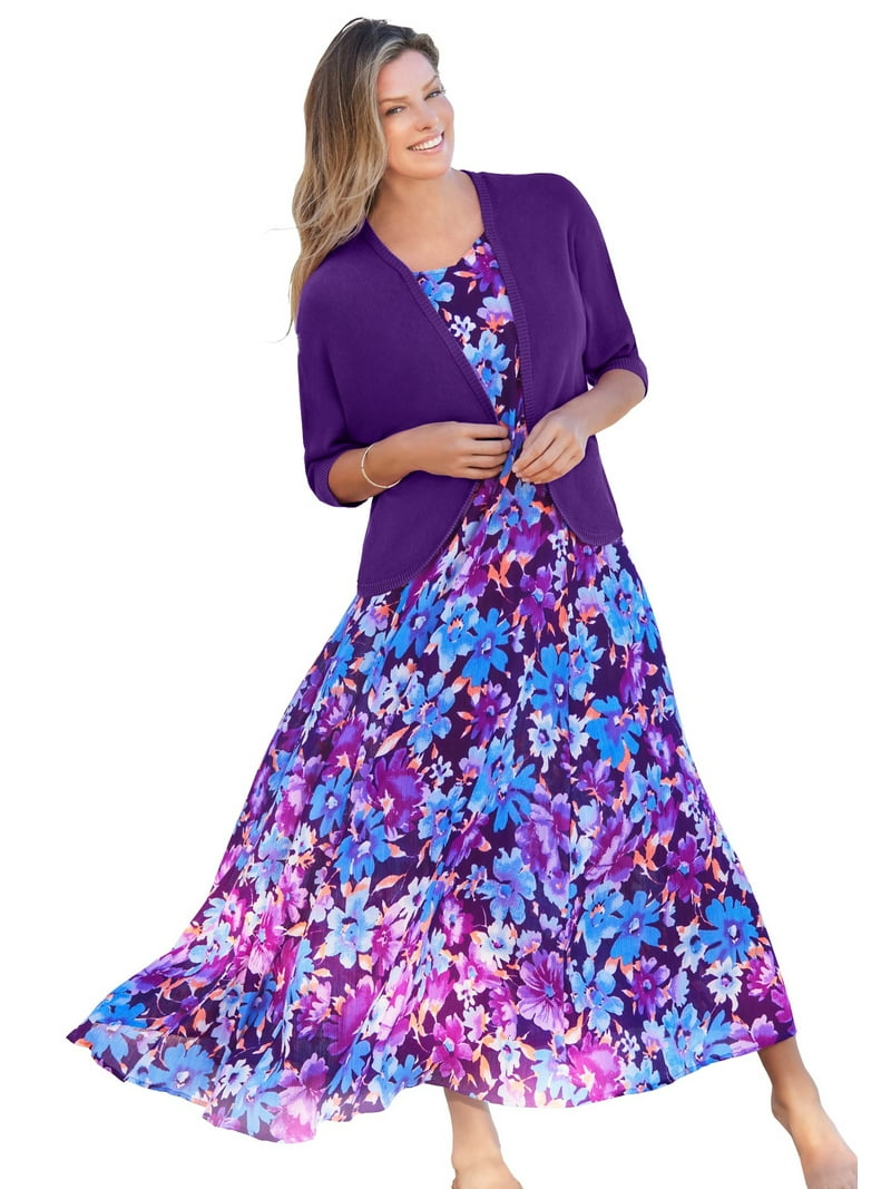 Woman Within Plus Size Rib Trim Cardigan Shrug