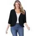 thumbnail image 1 of Woman Within Plus Size Rib Trim Cardigan Shrug Sweater, 1 of 6