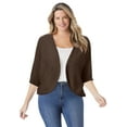 thumbnail image 1 of Woman Within Plus Size Rib Trim Cardigan Shrug Sweater, 1 of 6