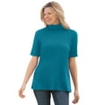 thumbnail image 1 of Woman Within Plus Size Ribbed Short Sleeve Turtleneck, 1 of 6