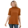 thumbnail image 1 of Woman Within Plus Size Ribbed Short Sleeve Turtleneck, 1 of 5