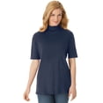 thumbnail image 1 of Woman Within Plus Size Ribbed Short Sleeve Turtleneck, 1 of 6