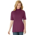 thumbnail image 1 of Woman Within Plus Size Ribbed Short Sleeve Turtleneck, 1 of 5