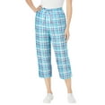 thumbnail image 1 of Woman Within Plus Size Seersucker Pull-On Elastic-Waist Capri Pants, 1 of 5