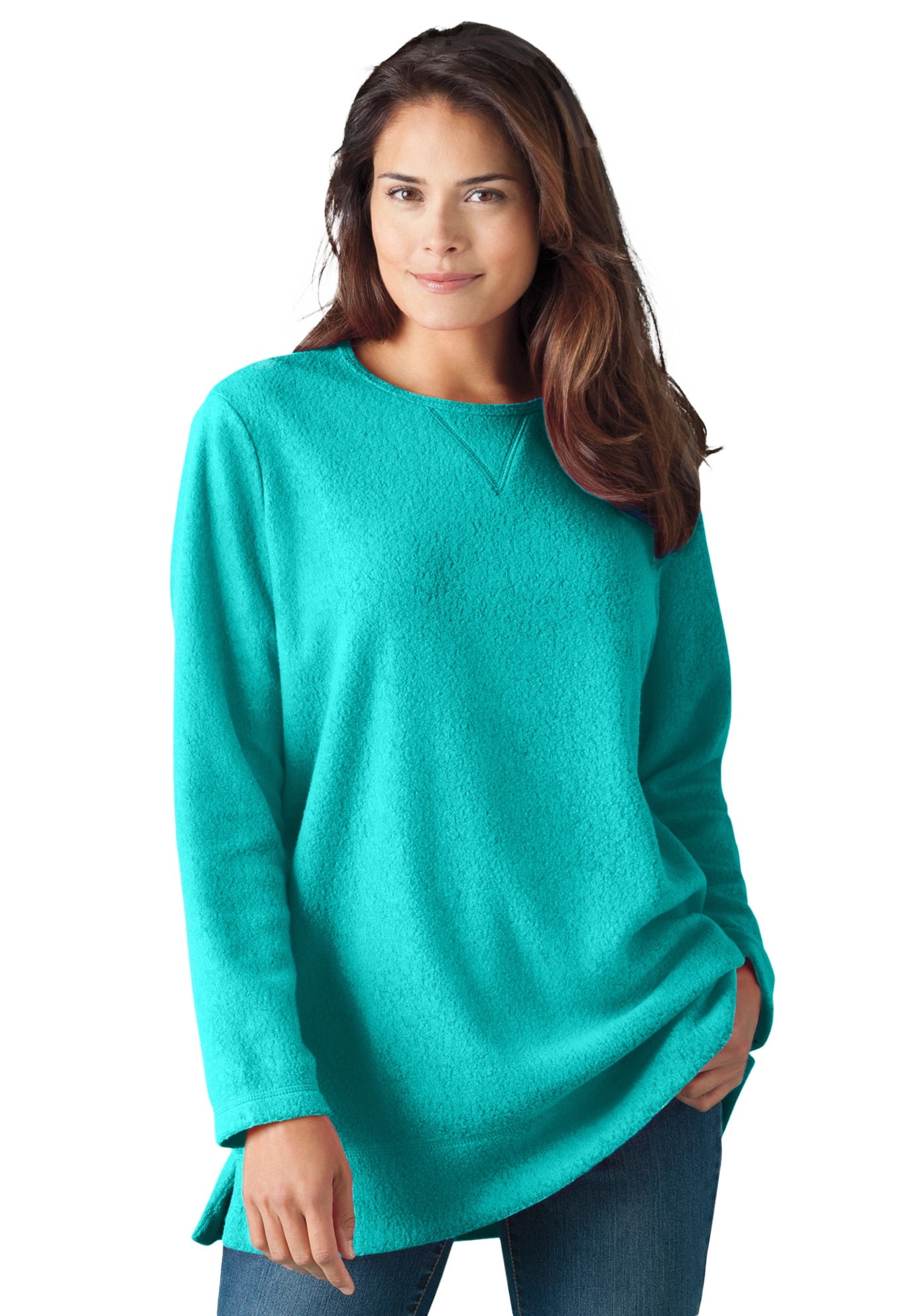 Women's plus size sherpa pullover sales