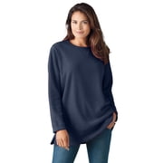 Woman Within Plus Size Crewneck Ultra Soft Sherpa Sweatshirt