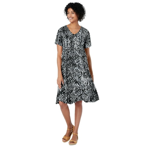 Woman Within Plus Size Short Crinkle Dress
