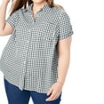 thumbnail image 1 of Woman Within Plus Size Short-Sleeve Button Down Seersucker Shirt, 1 of 3