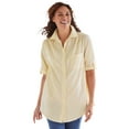 thumbnail image 1 of Woman Within Plus Size Petite Short-Sleeve Button Down Seersucker Shirt, 1 of 6