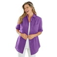 thumbnail image 1 of Woman Within Plus Size Short-Sleeve Button-Down Cotton Seersucker Shirt, 1 of 6