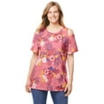 thumbnail image 1 of Woman Within Women's Plus Size Short-Sleeve Cold-Shoulder Tee, 1 of 6