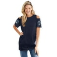 thumbnail image 1 of Woman Within Plus Size Short-Sleeve Cold-Shoulder Tee, 1 of 6
