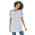 thumbnail image 1 of Woman Within Plus Size Short-Sleeve Cold-Shoulder Tee, 1 of 6