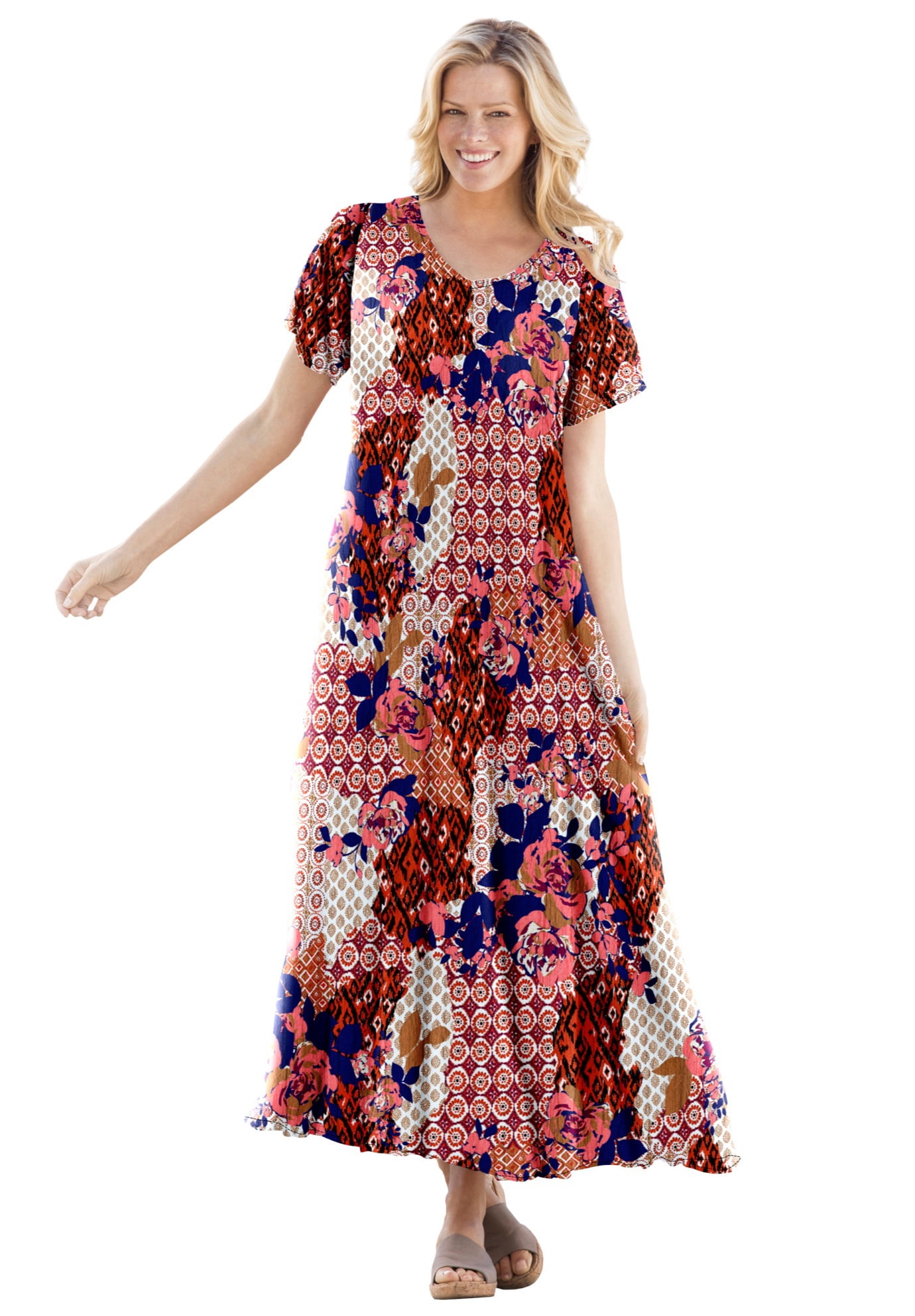 Crinkle maxi dress plus size sales