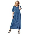 thumbnail image 1 of Woman Within Plus Size Short-Sleeve Denim Dress, 1 of 6