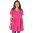 thumbnail image 1 of Woman Within Plus Size Short-Sleeve Empire Waist Tunic, 1 of 4