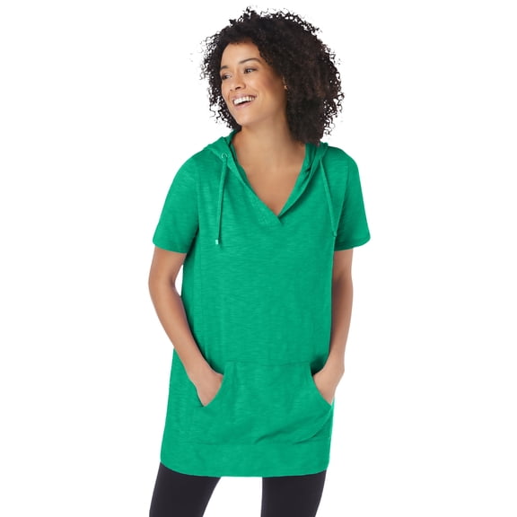 Woman Within Plus Size Short-Sleeve Hoodie