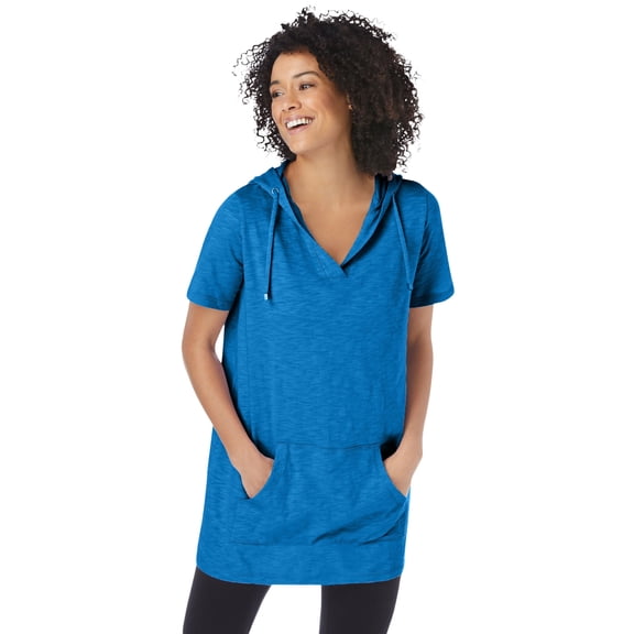 Woman Within Plus Size Short-Sleeve Hoodie