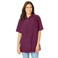 thumbnail image 1 of Woman Within Plus Size No Iron Short Sleeve Peachskin Shirt, 1 of 6
