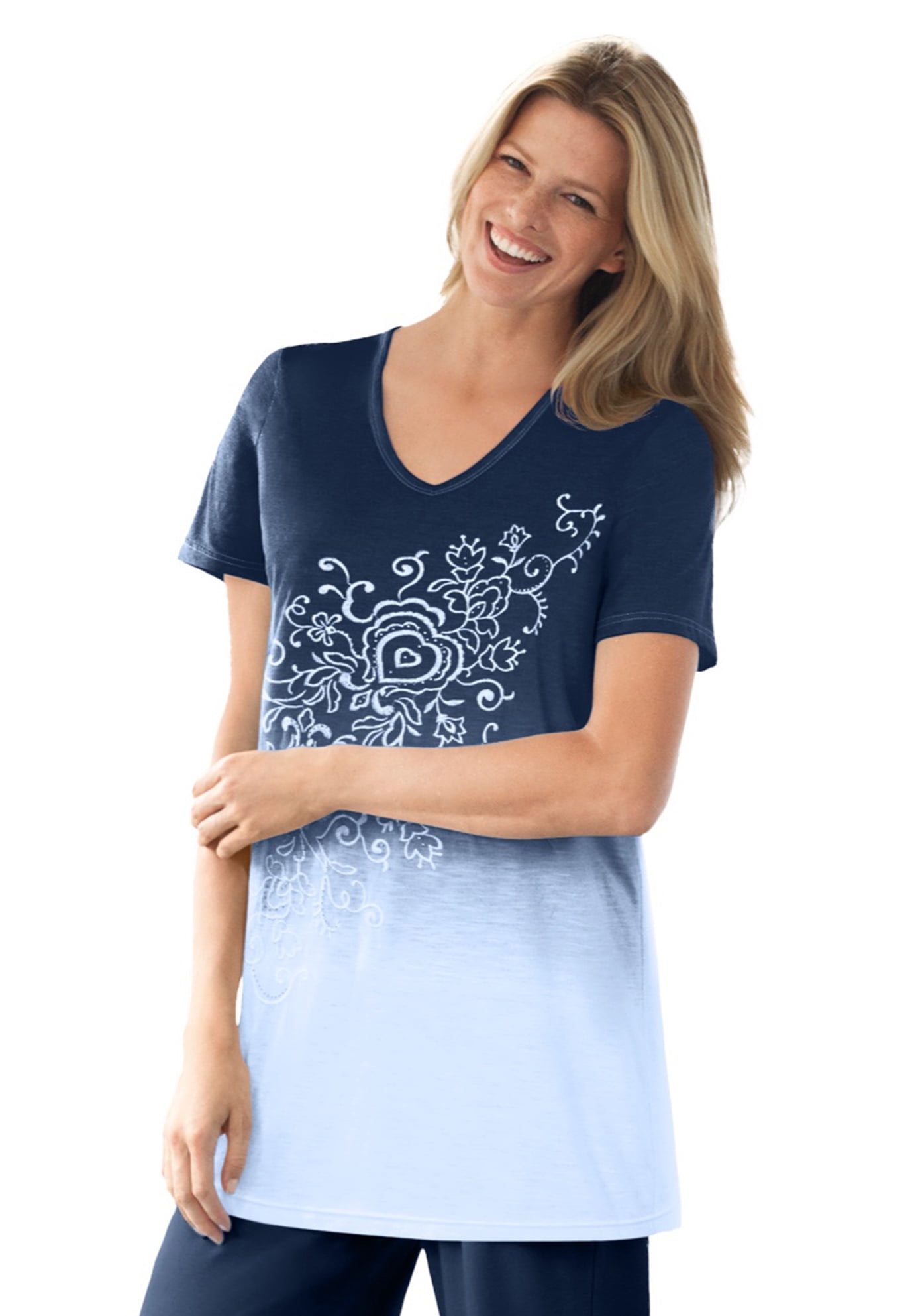 Women's Tunic Dress Vibrant Print Collared Wide Sleeve main image 0