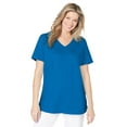 thumbnail image 1 of Woman Within Plus Size Short-Sleeve V-Neck Shirred Tee, 1 of 5