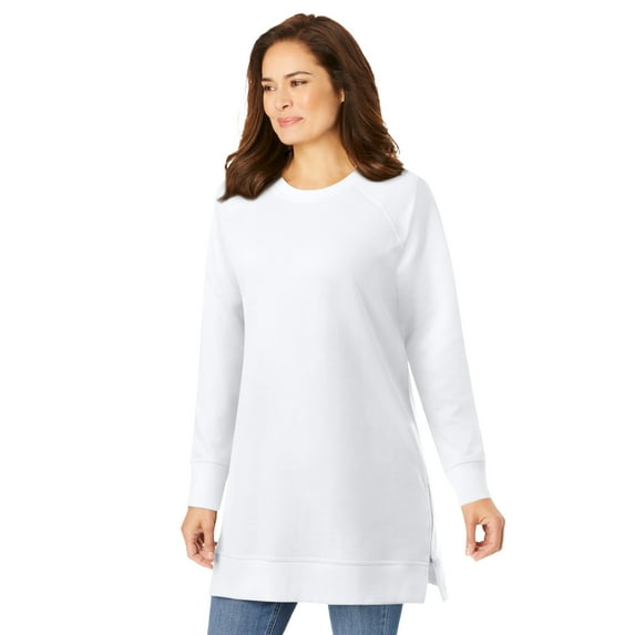 Woman Within Plus Size Side Zip Sweatshirt