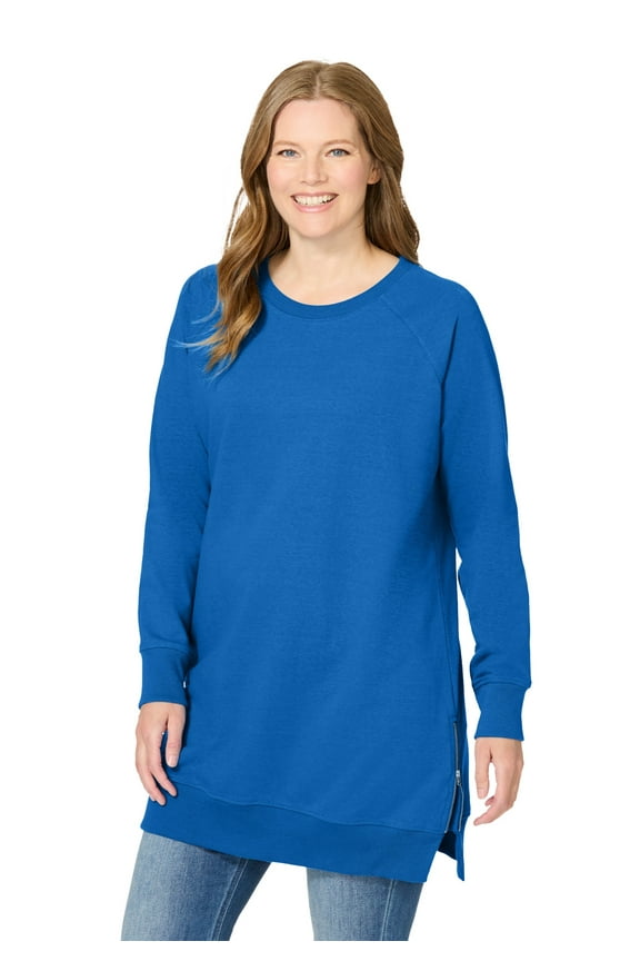 Plus Size Side Zip Sweatshirt