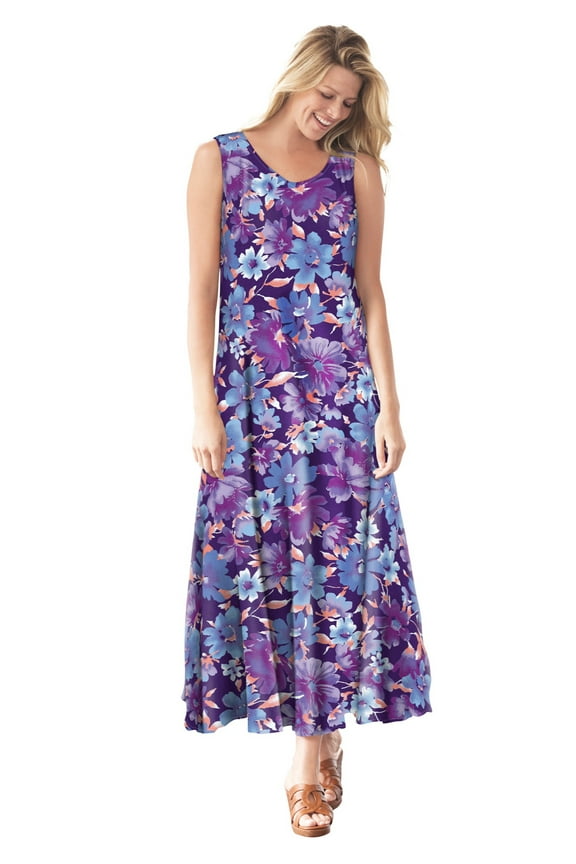 Plus Size Petite Sleeveless Crinkle Dress