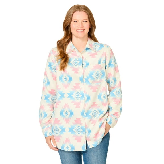 Woman Within Plus Size Soft Faux Suede Shirt