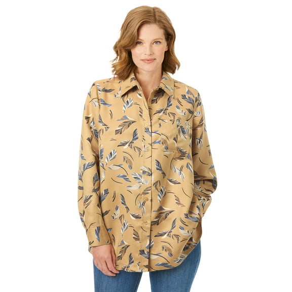 Woman Within Plus Size Soft Faux Suede Shirt